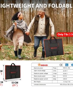 DOKIO 160W 18V Portable Solar Panel Kit (ONLY 9lb) Folding Solar Charger with 2 USB Outputs for 12v Batteries/Power Station AGM LiFePo4 RV Camping Trailer Car Marine…… 30 711FdM p4sL