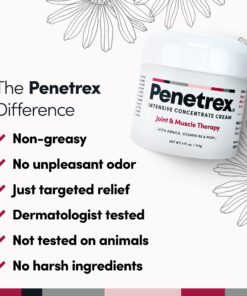 Penetrex Joint & Muscle Therapy – Soothing Relief for Back, Neck, Hands, Feet & Nerves – Maximum Strength Premium Whole Body Recovery Rub with Arnica, Vitamin B6 MSM & Boswellia – Non-Greasy 4oz Cream 4 Ounce (Pack of 1) 24 711H7hPi68L