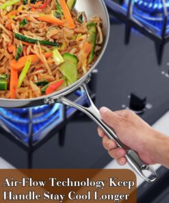 Cooks Standard Wok Multi-Ply Clad Stir Fry Pan, 13" with High Dome lid, Silver 47 711HBQ3NQFL