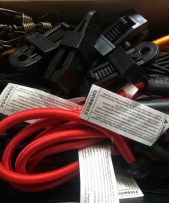 RHINO USA Bungee Cords with Hooks - Heavy Duty Outdoor 28pc Assortment with 4 Free Tarp Clips, Drawstring Organizer Bag, Canopy Ties & Ball Bungees Bungee Cord Set 47 711HY 1khJL