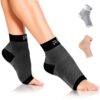 Run Forever Sports Plantar Fasciitis Compression Socks | Foot & Ankle Brace for Women & Men | Toeless Ankle Compression Sleeve for Ankle Support, Plantar Fasciitis, Night Splint, Arch & Achilles Tendonitis Relief Medium Black