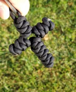620 LB SurvivorCord Hank, Paracord 550 Type III, Military Grade, Heavy Duty Paracord with 3 Survival Strands, Cordage for Camping, with Survival Firestarter. Black (100 Ft) 100 Feet 48 711I5u19LBL
