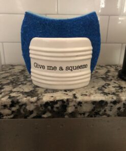 Mud Pie Give Me A Squeeze Sponge Caddy, 3" x 3", White 25 711IAr9dwAL