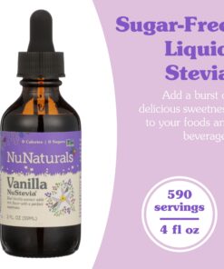NuNaturals Liquid Vanilla Stevia, Sugar-Free Sweetener, Plant-Based Sugar Substitute, Zero Calorie, 2oz (2-Pack) 2 Fl Oz (Pack of 2) 10 711IgAJhYNL