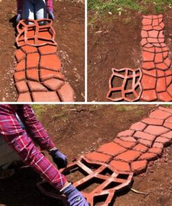 Walk Maker, Pathmate Stone Moldings Paving Pavement Concrete Molds Stepping Stone Paver Walk Way Mold for Patio, Lawn & Garden(Big Size:16.9 x 16.9 x 1.6 inch) Big Size:16.9 x 16.9 x 1.6 inch 25 711JL7N6VYL