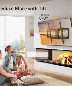 Perlegear UL-Listed Tilting TV Wall Mount for Most 37-82 inch TVs up to 132 lbs, Low Profile Tilt TV Mount Wall Bracket for Flat or Curved TVs, Fits 24”/18”/16” Studs, Max VESA 600x400mm, PGLT2 17 711JNS7AWLL