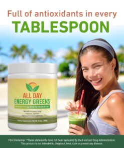 IVL - All Day Energy Greens - Supplement Powder Mix Drink, Greens Powder Superfood, Juice and Smoothie Mix - Super Greens Blend for Optimal Nutrition, Energy & Digestion, Green Juice Superfood Boost 18 711JpzEfc3L
