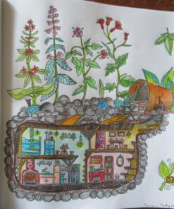 Secret Village - A Coloring Book Adventure: Beyond the Garden Gate, Beneath the Forest Floor, Among the Hollow Trees - A Mystery Endures! (Purse Sized ... & Inspirational for Ages 9 to Adult) 50 711KX6oeKFL 1
