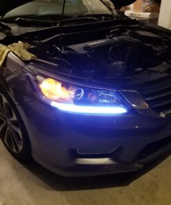 iJDMTOY Compatible With 2013-2015 Honda Accord Sedan, Set of Xenon White LED Even Illuminating Daytime Running Light Retrofit Kit, Fit Inside Parking Lamp Housing 35 711LRdiHHdL