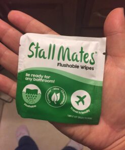 Stall Mates Wipes - Flushable Wipes | Individually Wrapped | Travel Friendly | Unscented with Vitamin-E & Aloe | (30 on-the-go singles) 30 Count (Pack of 1) 38 711LkwlSoZL