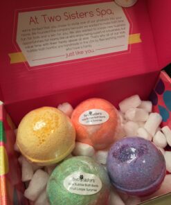 Two Sisters Bath Bombs for Kids with Surprise Toys Inside, 6 Bubble Bath Bombs with Kid Toy Suprises, Gentle and Kids Safe, Ideal Birthday Gift for Boys & Girls 6-pack Surprise 37 711N30pes4L