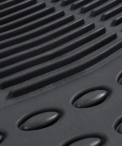 BDK M783 DuraChannel Heavy Duty Rubber Car Floor Mats Liner for Auto - All Weather 3 Piece Set Front & Rear, Fits Car Truck SUV Van, Universal Trim to Fit Black 32 711NGCPGWuL