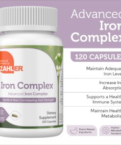 Zahler - Iron Supplement with Vitamin C - Capsule Iron Pills for Women and Men - High Absorption, Easy on Stomach, Kosher Ferrous Iron Supplements with Vitamins C, B12, Folate & More - 100 Count 100 Count (Pack of 1) 22 711NHLEXxZL
