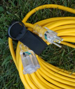 IRON FORGE CABLE 100 Foot Outdoor Extension Cord - 12/3 SJTW Heavy Duty Yellow 3 Prong Extension Cable, 15 AMP - Great for Garden and Major Appliances 100FT 20 711Nel4VUIL