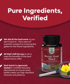 Horny Goat Weed for Male Enhancement - Extra Strength Horny Goat Weed for Men 1590mg per serving Complex with Tongkat Ali Saw Palmetto Extract Panax Ginseng and Black Maca Root for Stamina & Energy 90 Count (Pack of 1) 25 711OcmGm0uL