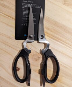 Messermeister 8-Inch Take-Apart Kitchen Scissors, Black - Includes Screwdriver, Nut Cracker, Jar Lid Opener/Gripper, Bottle Opener & Bone + Twig Cutter - Suitable for Lefties & Righties 15 711P8gDguCL
