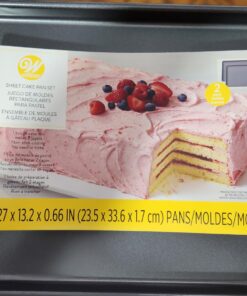 Wilton Easy Layers Sheet Cake Pan, 2-Piece Set, Rectangle Steel Sheet Pan 28 711QGwiQzcL