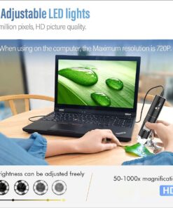 Wireless Digital Microscope, Skybasic 50X-1000X Magnification WiFi Portable Handheld Microscopes with Adjustable Stand HD USB Microscope Camera Compatible with iPhone Android iPad Windows Mac Computer Black 34 711QIWuNV0L