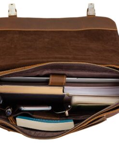 16" Messenger Bag For Men Genuine Leather Vintage Satchel Briefcases RFID Protection Computer Laptop Bag Hunter 30 711QaChDvgL