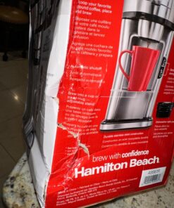 Hamilton Beach The Scoop Single Serve Coffee Maker & Fast Grounds Brewer, Brews in Minutes, 8-14oz. Cups, Stainless Steel 47 711R3Kg0IWL