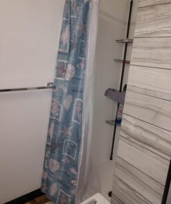 iDesign Solid Fabric Bathroom Shower Curtain - 72" x 72", White Standard 19 711SbkyX96L