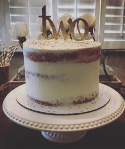 Handmade 2nd Birthday Cake Topper Decoration - Two - Double Sided Gold Glitter Stock 23 711T3yobqTL