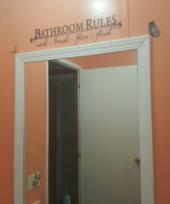 Black 5.5" x 22" Bathroom Rules Wash Brush Floss Flush Quote Saying Wall Sticker Home Decal Decor for Bathroom 5.5" x 22" Black 24 711T7emE1tL
