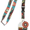 Captain America Lanyard Comic and Logo Print with Rubber Charm and ID Holder 25 711TS3cY9FL