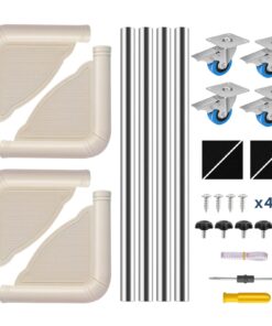 SPACECARE Mobile Roller with 4 Locking Wheels - Adjustable Furniture Dolly Washing Machine Stand Refrigerator Base Moving Cart Off White 35 711V peiT3L