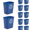 Rubbermaid Commercial Products Deskside Recycling Container, 7-Gallon, Medium, Blue, for Bedroom/Bathroom/Office, Fits Under Desk/Sink/Cabinmate, Pack of 12 7 Gallons 32 711WCNHLKRL