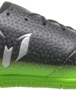 adidas Unisex-Child Performance Messi 16.3 Indoor Soccer Shoes Skate 13 Little Kid Dark Grey/Silver Metallic/Solar Green 14 711WjGOAkOL
