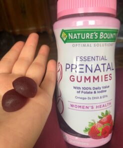 Nature's Bounty Essential Prenatal Gummies, Folic Acid and Iodine, Omega 3 and DHA, 50 Count 41 711XBvAvONL