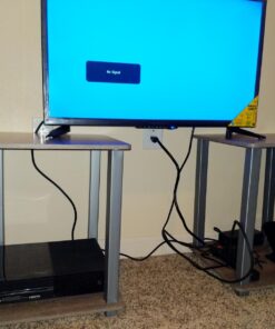 Furinno Simplistic Set of 2 End Table, French Oak Grey/Grey French Oak/Grey 2-Pack, Plastic Pole 15.6 x 15.6 36 711XwOg9r L