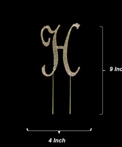 Letter H Gold Rhinestone Crystal Cake Topper For Wedding, Birthday, Anniversary, Party. Shine & Sparkles. (Gold Letter H) Letter H Gold 4 711YIZrXq1L
