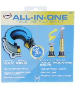 Danco 10879 All-in-One Toilet Installation Kit with Perfect Seal Wax Ring & Zero Cut Bolts, Blue and Gray, 1-Pack 1 Pack 33 711YMslqHaL