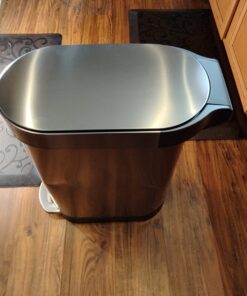 simplehuman 45 Liter / 12 Gallon Slim Hands-Free Kitchen Step Trash Can, Brushed Stainless Steel 44 711YN4S93dL