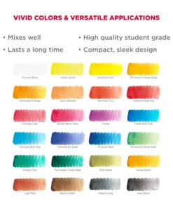 Sakura Koi Pocket Field Sketch Kit - Watercolor Sets for Painting On the Go - 24 Colors - 1 Water Brush - 1 Sponge - 1 Mixing Palette 1 Count (Pack of 24) 37 711YTYIb9RL