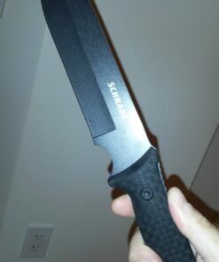 Schrade Bedrock High Carbon Steel Fixed Blade Knife with 7in Drop Point Blade for Buschcraft 45 711aG2exoPL