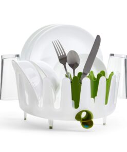 Chef'n Plastic 401-281-004 DishGarden Dish Rack, 14 x 13.25 x 6.5 inches, White/Green 23 711ajNTPLL