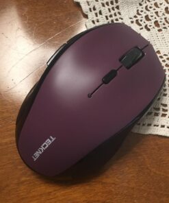 TECKNET Wireless Mouse, 2.4G USB Computer Mouse with 6-Level Adjustable 3200 DPI, 30 Months Battery, Ergonomic Grips, 6 Buttons Portable for PC, Chromebook, Mac - Purple 41 711c XuRdOL