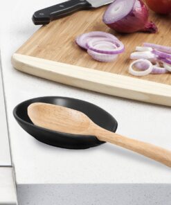 OGGI Spooner Ceramic Spoon Rest- Spoon Rest for Stove Top, Spoon Holder for Countertop, Kitchen Decor for Counter, Coffee Bar Accessories, Black 21 711cpYM6yVS