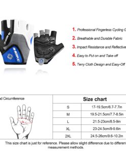 INBIKE Cycling Gloves for Men and Women with 5MM Shock-Absorbing Gel Pad, Anti-Slip Half-Finger Bike Gloves for MTB Biking Bicycle and Riding Blue XX-Large 19 711dr0SZAGL