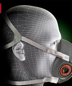 3M Half Facepiece Reusable Respirator 6300, NIOSH, Four-Point Harness, Comfortable Fit, Dual Airline Supplied Air Compatible, Bayonet Connections, Painting, Sanding, Cleaning, Large 23 711e5Qhol8L