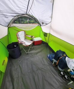 Coleman Montana Camping Tent, 6/8 Person Family Tent with Included Rainfly, Carry Bag, and Spacious Interior, Fits Multiple Queen Airbeds and Sets Up in 15 Minutes Green 8-Person 35 711eVdpq7HL