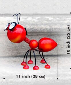 Smarty Gadgets - Metal Garden Art Decoration, Steel Red Ant Figurine with Solar Powered LED Lights for Yard, Patio, Lawn and Garden Decor and Ornament, Outdoor and Indoor Statue, 11" X 10" 24 711jSS9MjlL