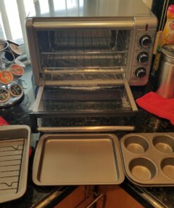 Ecolution EIOGY-1204 Toaster Oven Bakeware 4Piece Set | Nonstick Heavy Duty Carbon Steel,Gray Gray 44 711jjLLnqEL