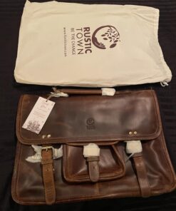 Leather Messenger Bag for Men - Full Grain Leather Briefcase Laptop Satchel Office Crossbody Travel Bag by Rustic Town (16 Inch, Brown) 45 711kz8aUbDL