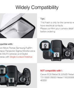 Alternative view of Powerextra Professional DF-400 Speedlite Camera Flash for Canon Nikon Pentax Samsung Fujifilm Olympus Panasonic Sigma Minolta Leica Ricoh DSLR Cameras and Digital Cameras with Single-Contact Hotshoe