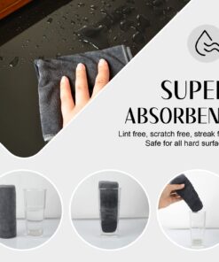 SINLAND Microfiber Cleaning Cloth Ulura Absorbent Softer Towel Reusable Cleaning Cloth Streak Free Lint Free Cleaning Cloth for Home, Kitchen, Car, Window Use 12x12 Inch Slate Grey 6 Pack 23 711lAMnLkL