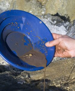 SE 10 Inch Gold Panning Pan - Dual Riffles for Easier Mining and Prospecting, Blue 10" 11 711lcxeJjOL